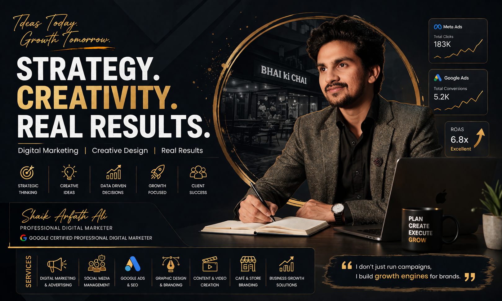 Discover how Shaik Arfath Ali, a Google Certified Digital Marketer, helps brands grow through strategic marketing, creative design, and result-driven campaigns that turn ideas into real business success.